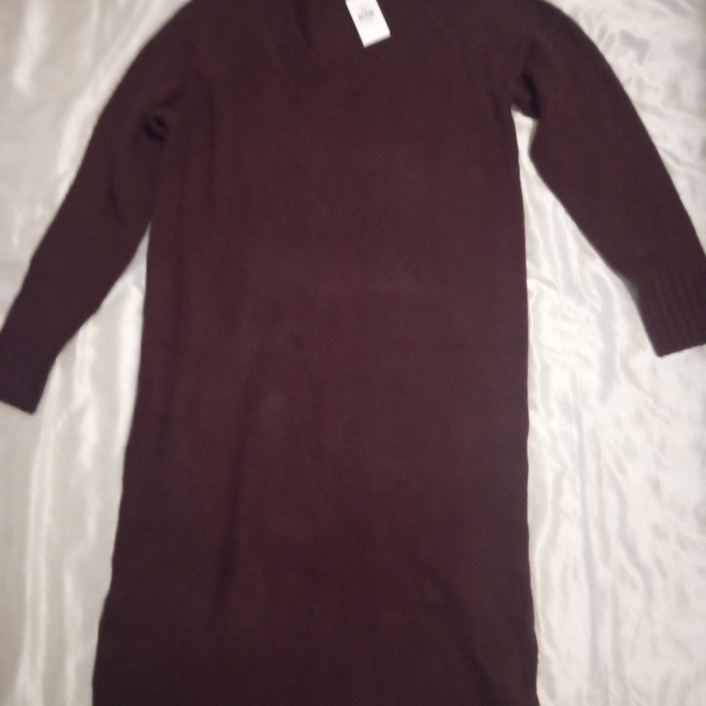 New Evans Berry Long Sleeves Women's Knit Dress Maxi Size16
